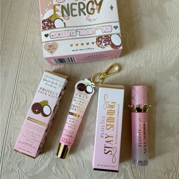 P. Louise Bad B*tch Energy Lip Oil & Balm Conditioner Duo Set Coconut BNIB - Picture 1 of 9